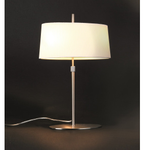 Lampa stołowa VALENCIA SQ380DE/W oprawa w kolorze srebrnym z kloszem ecru MAXLIGHT
