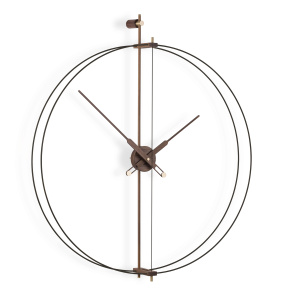 Zegar ścienny BARCELONA PREMIUM BARPREMN w kolorze orzechowego drewna i czerni NOMON