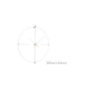 Zegar ścienny BILBAO L BIL000BB w kolorze chromu i bieli NOMON