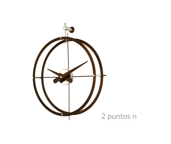 Zegar ścienny 2 PUNTOS N DPN w kolorze chromu i drewna wenge NOMON
