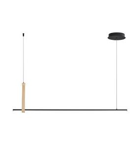 Lampa wisząca CLAUD 22806M-WOOD oprawa w kolorze czerni i drewna ZUMA LINE