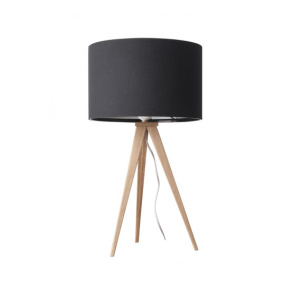 Lampa stołowa TRIPOD WOOD BLACK 5200008 Zuiver lampka stołowa na metalowym trójnogu stylizowanym na drewno z czarnym abażurem