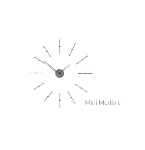 Zegar ścienny MINI MERLIN T MMT120N w kolorze drewna orzechowego i grafitu NOMON