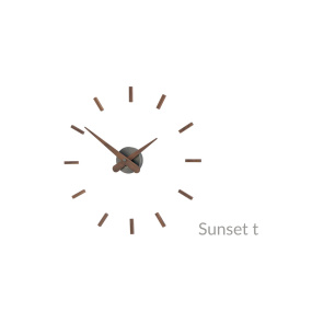 Zegar ścienny SUNSET T ISUNT w kolorze drewna orzechowego i grafitu NOMON