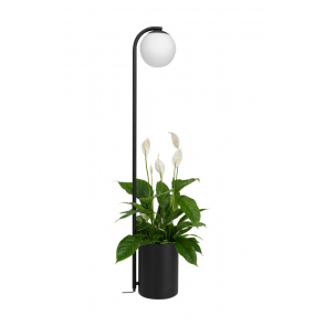 Lampa podłogowa BOTANICA DECO XL 41120119 oprawa w kolorze czarnym i białym z elementami drewna KASPA