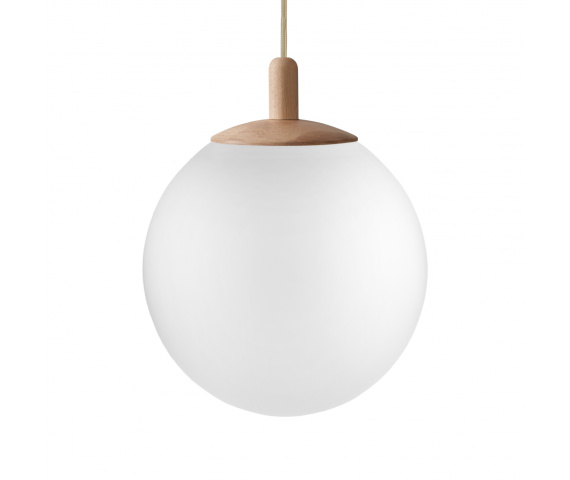Lampa wisząca ALUR M 11148119 oprawa w kolorze drewna z białym kloszem KASPA 