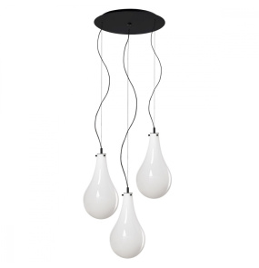 Lampa wisząca STILLA 3 11162302 oprawa w kolorze czarnym z białym kloszem KASPA