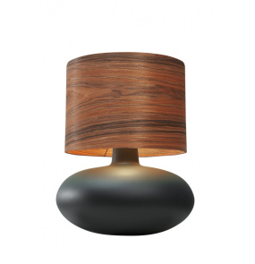 Lampa stołowa SAVA WOOD 41138118 oprawa w kolorze grafitowym z drewnianym abażurem KASPA