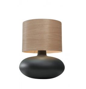 Lampa stołowa SAVA WOOD 41140119 oprawa w kolorze grafitowym z drewnianym abażurem KASPA