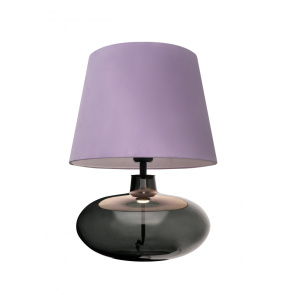 Lampa stołowa SAVA VELVET 41142116 oprawa w kolorze grafitowym z fioletowym abażurem KASPA