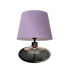 Lampa stołowa SAWA VELVET 41142116 oprawa w kolorze grafitowym z fioletowym abażurem KASPA