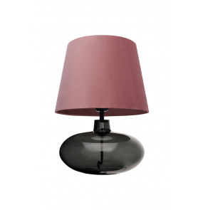 Lampa stołowa SAWA VELVET 41144116 oprawa w kolorze grafitowym z różowym abażurem KASPA