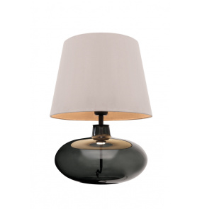 Lampa stołowa SAWA VELVET 41146107 oprawa w kolorze grafitowym z beżowym abażurem KASPA