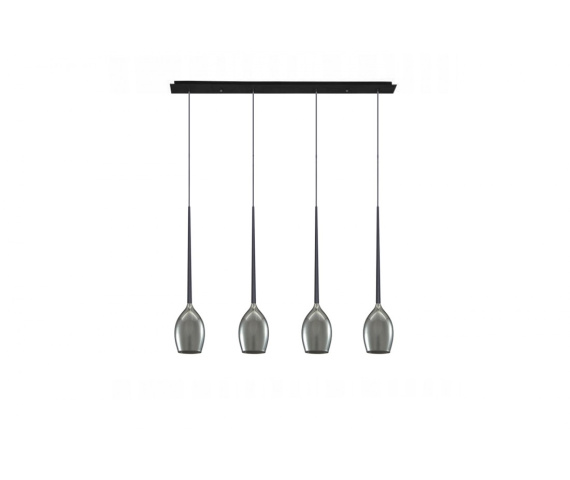 Lampa wisząca IZZA 4 AZ2938 oprawa w kolorze czarnym z dymionymi kloszami AZzardo