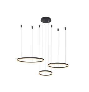 Lampa wisząca HALO PENDANT 80+60+40 CCT AZ4972 oprawa w kolorze czarnym + pilot AZzardo