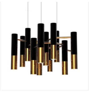 Lampa wisząca GOLDEN PIPE-13 ST-5719-13 oprawa w kolorze czerni i złota Step Into Design