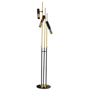 Lampa podłogowa GOLDEN PIPE-3 ST-5718-3 oprawa w kolorze czerni i złota Step Into Design