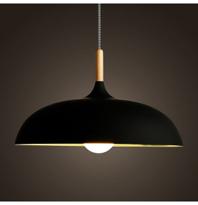 Lampa wisząca SAUCER 45 ST-5219 black oprawa w kolorze czerni i drewna Step Into Design