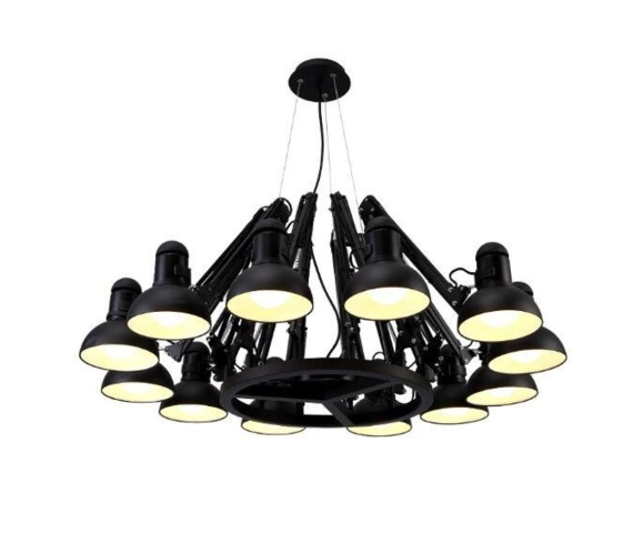 Lampa wisząca SPIDER-12 czarna 65 - 215 cm