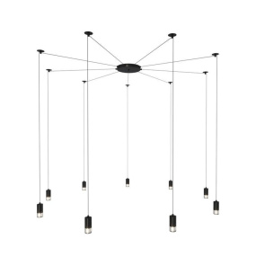 Lampa wisząca LINEA-9 XT005-9P oprawa w kolorze czarnym Step Into Design