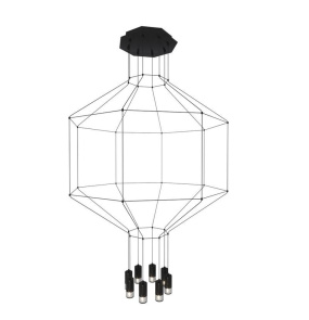 Lampa wisząca LINEA-8 80 XT080-8P oprawa w kolorze czarnym Step Into Design
