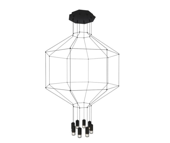 Lampa wisząca LINEA-8 80 XT080-8P oprawa w kolorze czarnym Step Into Design