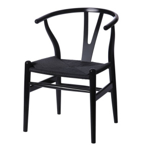 Krzesło BONBON czarne rattanowo jesionowe