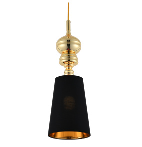 Lampa wisząca QUEEN-1 18 MP-8846-18 black gold oprawa w kolorze złotym z czarnym abażurem Step Into Design