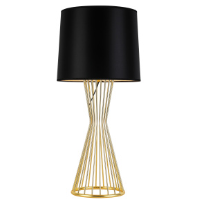 Lampa stołowa FILO TABLE 85 MT1235 oprawa w kolorze złotym z czarnym abażurem Step Into Design