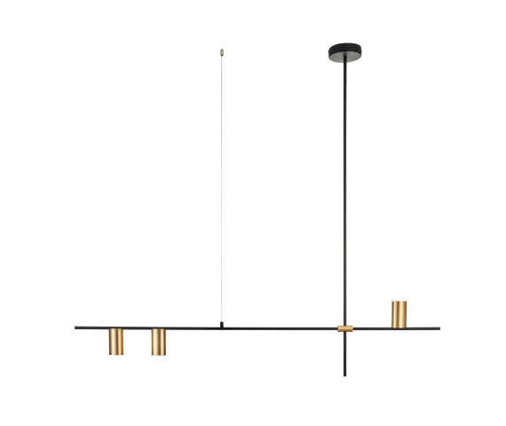 Lampa wisząca LUNGO ST-10047P-3 oprawa w kolorze czerni i złota Step Into Design
