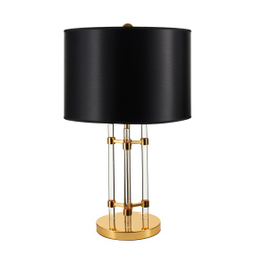 Lampa stołowa EXCLUSIVO DN921 oprawa w kolorze złotym z czarnym abażurem Step Into Design