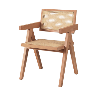 Krzesło BOHO drewniane w kolorze naturalnym z podłokietnikami