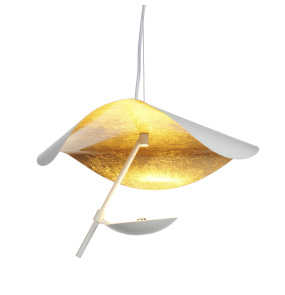 Lampa wisząca ENIGMA ST-8821P-40 WHITE oprawa w kolorze bieli i złota Step Into Design