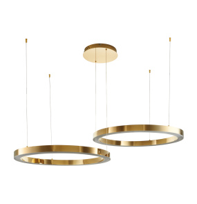 Lampa wisząca CIRCLE 80+80 LED DN924-80+80 gold oprawa w kolorze złotym Step Into Design