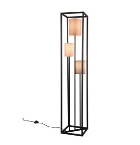 Lampa podłogowa z abażurem ROSS 403100317 oprawa w kolorze czarnym TRIO