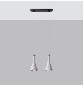 Lampa wisząca REA 2 SL.1224 oprawa w kolorze czerni i betonu SOLLUX LIGHTING
