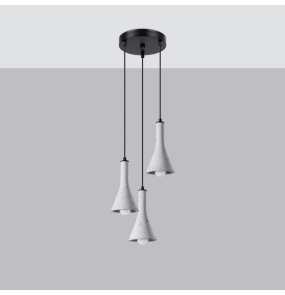 Lampa wisząca REA 3P SL.1226 oprawa w kolorze czerni i betonu SOLLUX LIGHTING