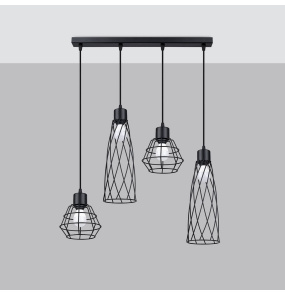 Lampa wisząca SUBA 4L SL.1167 oprawa w kolorze czarnym SOLLUX LIGHTING
