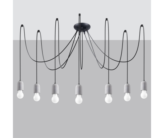 Lampa wisząca NESO 7 SL.1162 oprawa w kolorze czarno szarym SOLLUX LIGHTING