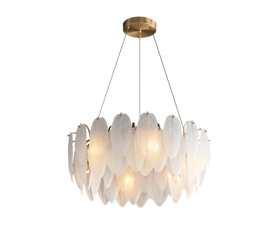 Lampa wisząca PIUMA ST-6289-6 oprawa w kolorze mosiądzu i bieli Step Into Design