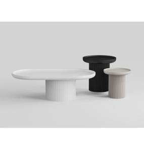 Zestaw stolików OPS SET SK6356 w kolorze czarnym, białym i kaszmirowym OL-HOME
