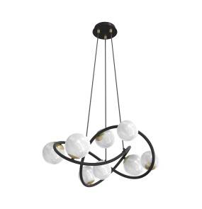 Lampa wisząca NISYRO MD4922-8-EBGN oprawa w kolorze czerni i złota ZUMA LINE