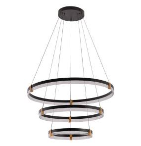 Lampa wisząca ring PLUM LP-0407/3P BK oprawa w kolorze czarnym LIGHT PRESTIGE