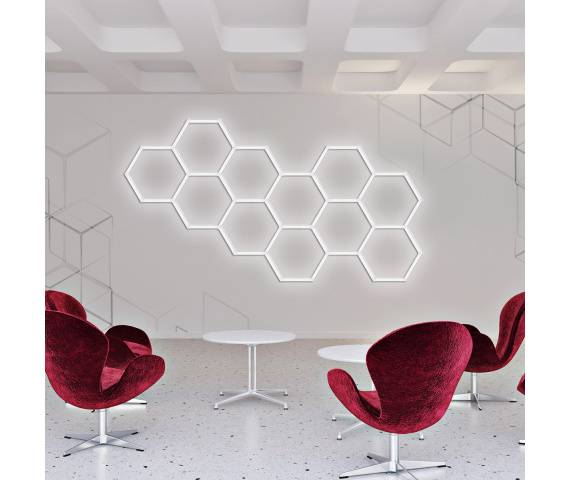 Plafon GEOMETRIC SYSTEM 5 LED LP-0109/5C 4K oprawa w kolorze białym LIGHT PRESTIGE