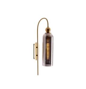 Kinkiet CAMPANILA W0333 oprawa w kolorze złotym z dymionym kloszem MAXLIGHT