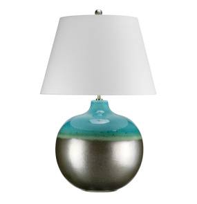 Lampa stołowa LAGUNA LAGUNA-TL-LRG oprawa w kolorze grafitowo-turkusowym z białym abażurem ELSTEAD LIGHTING