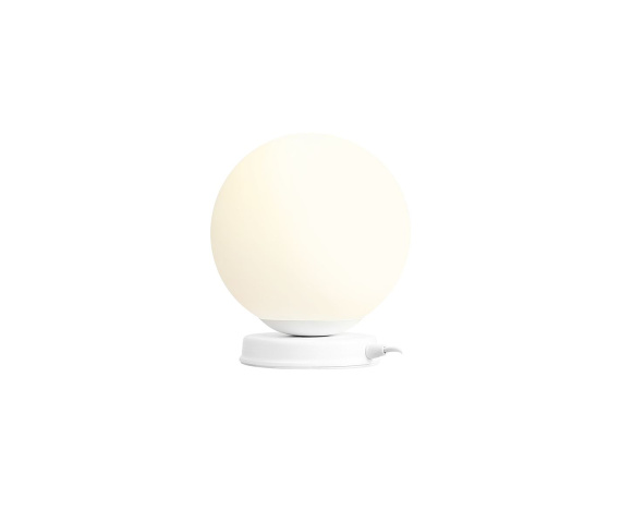 Lampa stołowa BALL TABLE 1076B_S minimalistyczna oprawa w kolorze białym ALDEX