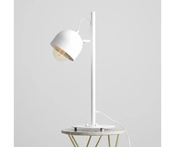 Lampa biurkowa BERYL TABLE WHITE 976B designerska oprawa w kolorze białym ALDEX