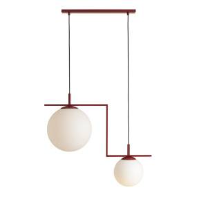 Lampa wisząca ZAC 2 RED WINE MATTE 1038H15_2 oprawa w kolorze czerwonym ALDEX