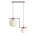 Lampa wisząca ZAC 2 RED WINE MATTE 1038H15_2 oprawa w kolorze czerwonym ALDEX